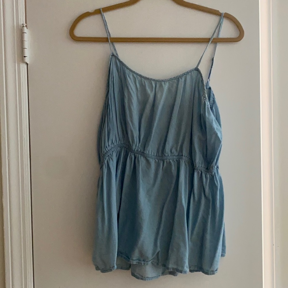 GAP chambray looking fit and flare top